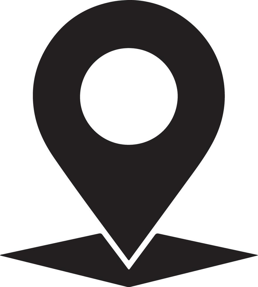 Black map pointer isolated on white background for location purposes vector