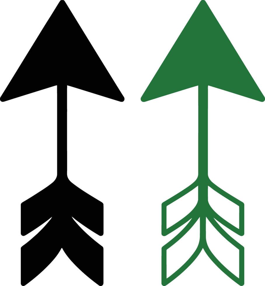 Two arrows pointing up isolated on white background for direction and growth vector