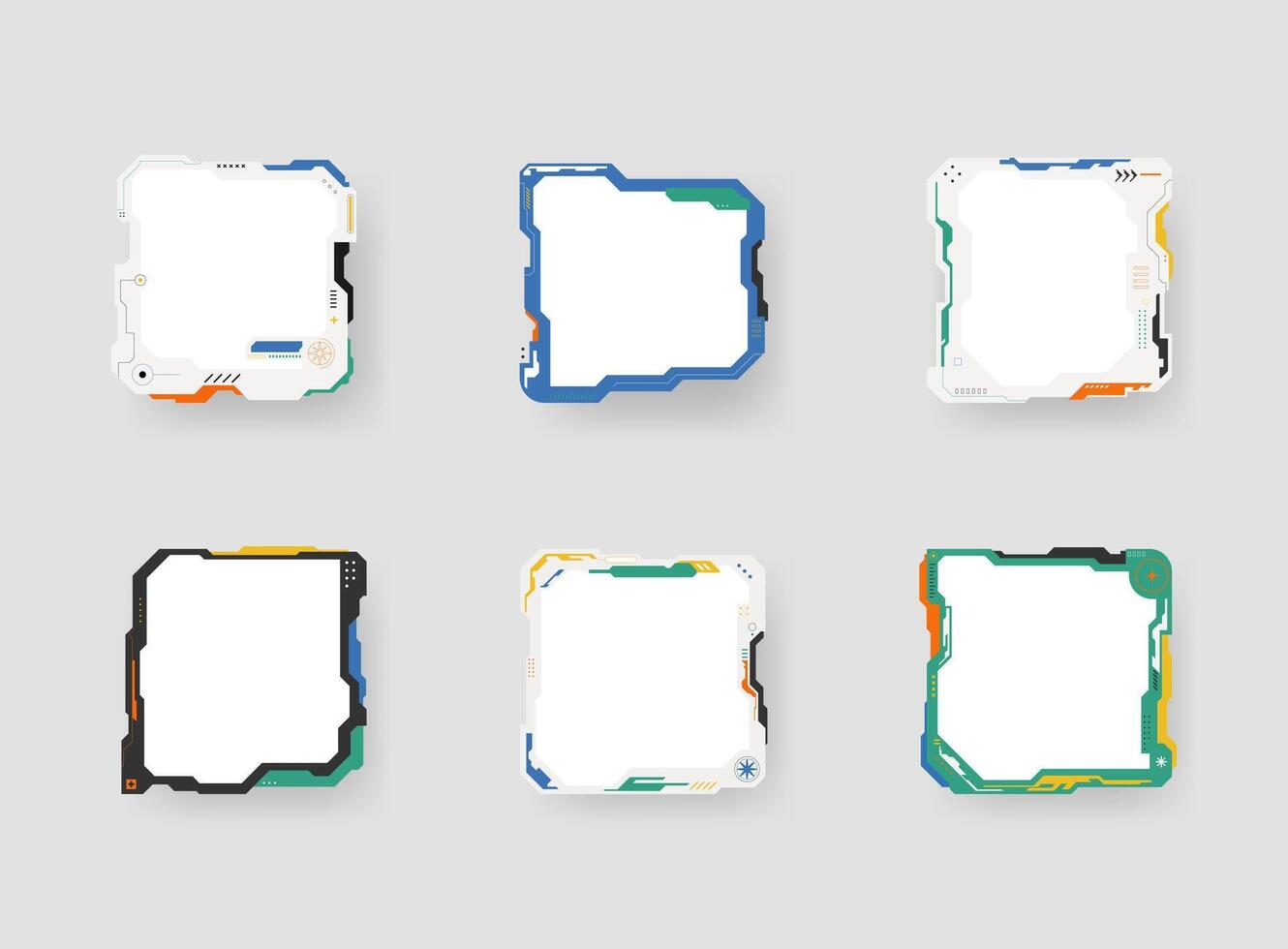 Futuristic interface ui elements. Futuristic HUD elements. Hud interface set vector