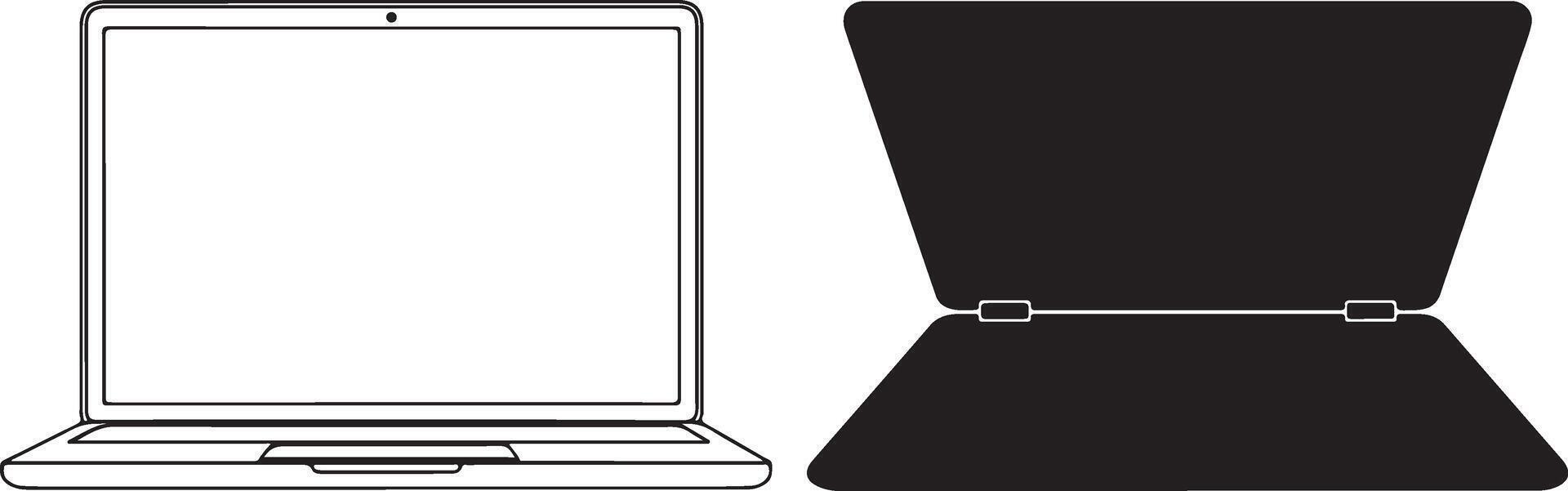 Sleek laptop outline templates for modern tech presentations and website mockups vector