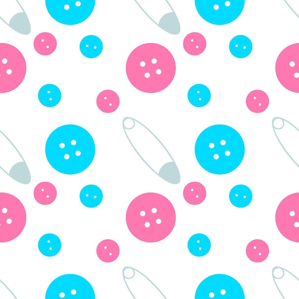 seamless pattern of buttons and pins free version vector