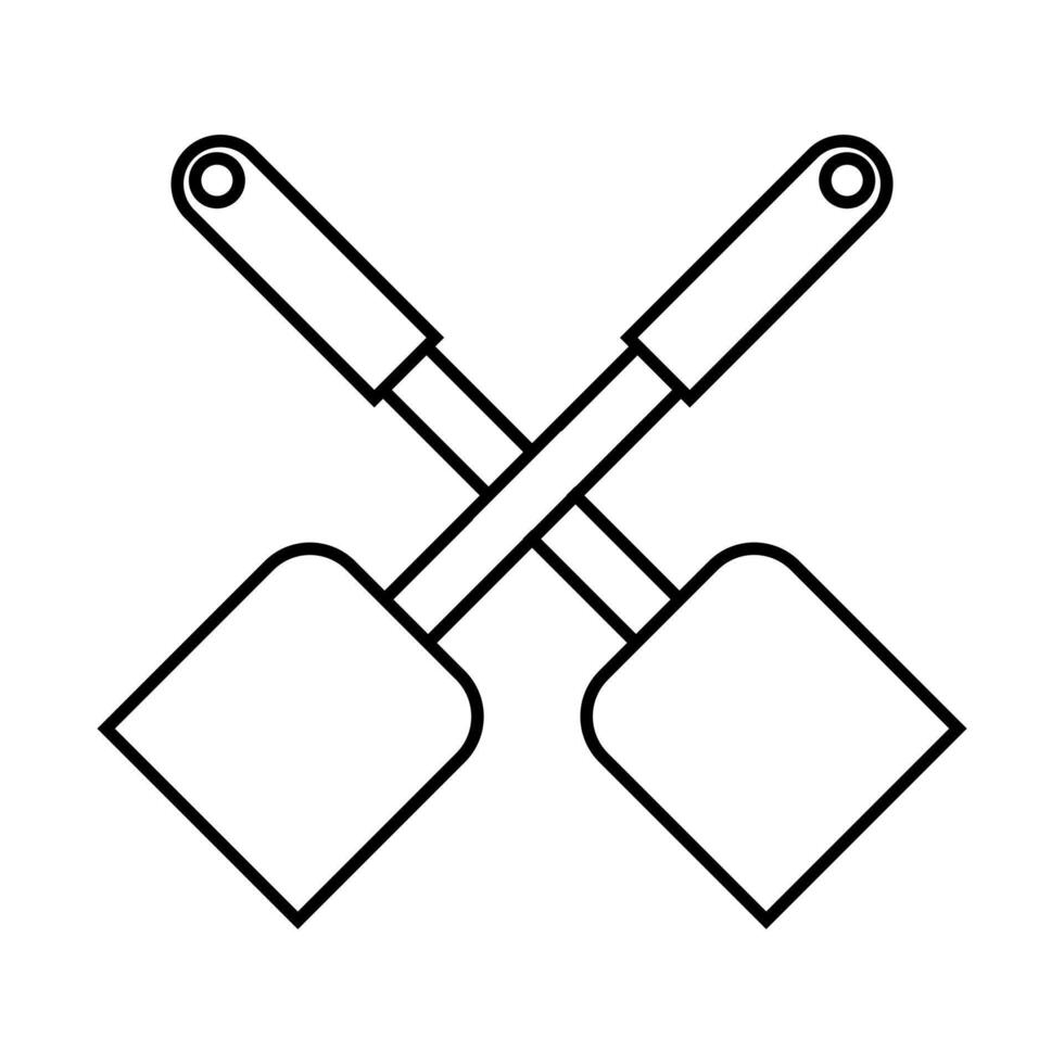 the outline of a spatula with a simple design free version vector