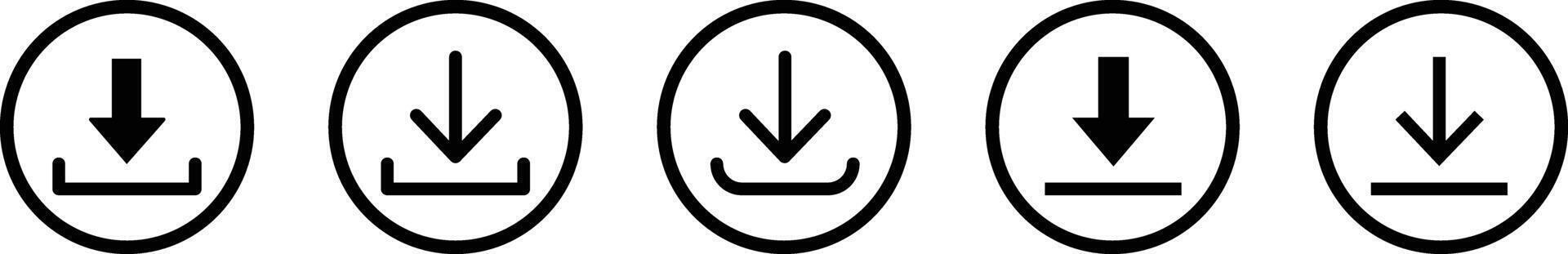 Download and save Icon collection for file and data storage buttons Illustration. vector