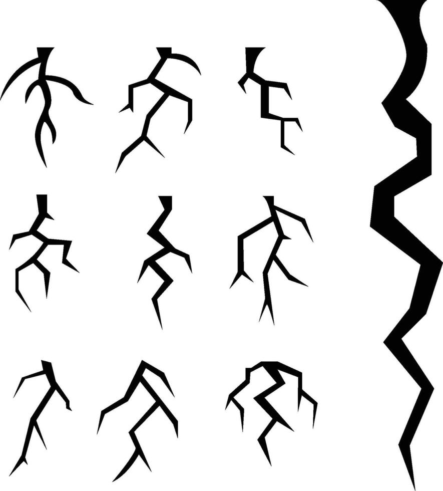 Cracks appearing on a white wall symbolizing damage fracture and structural failure vector