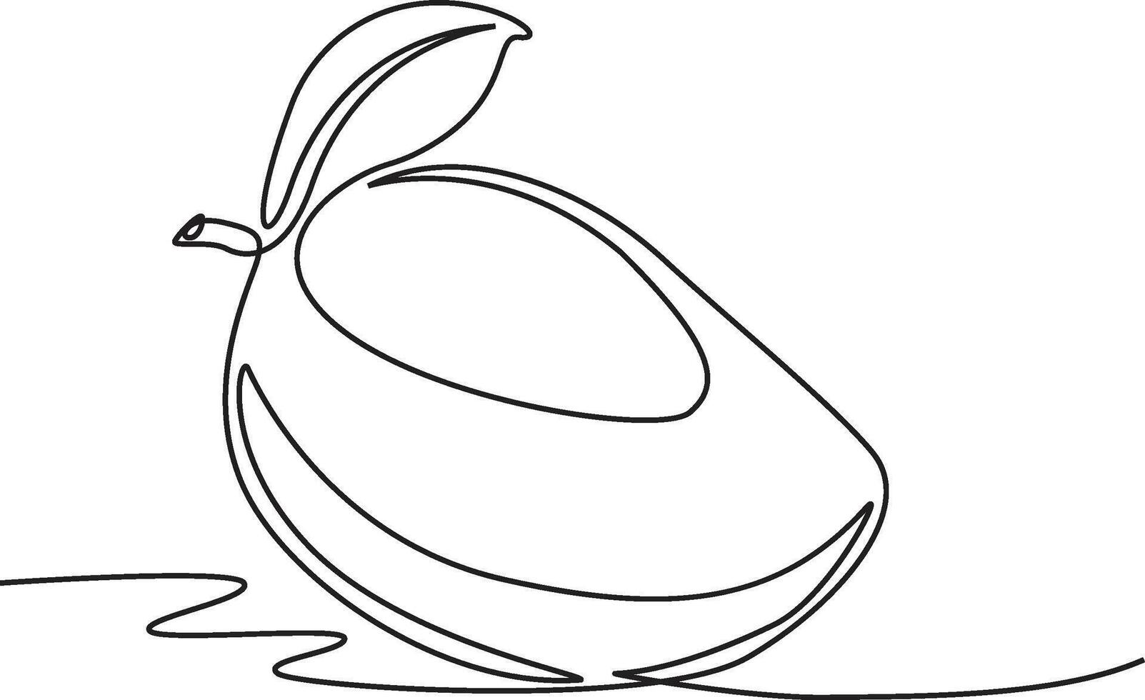 Elegant mango slice illustration in a minimalist style on a white background simple vector