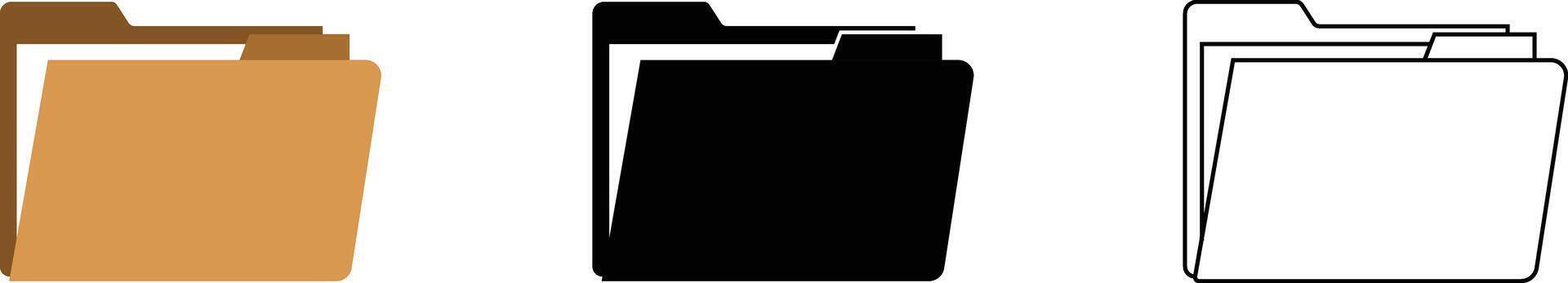 Organized folders storing documents in a digital workspace for efficient data management vector