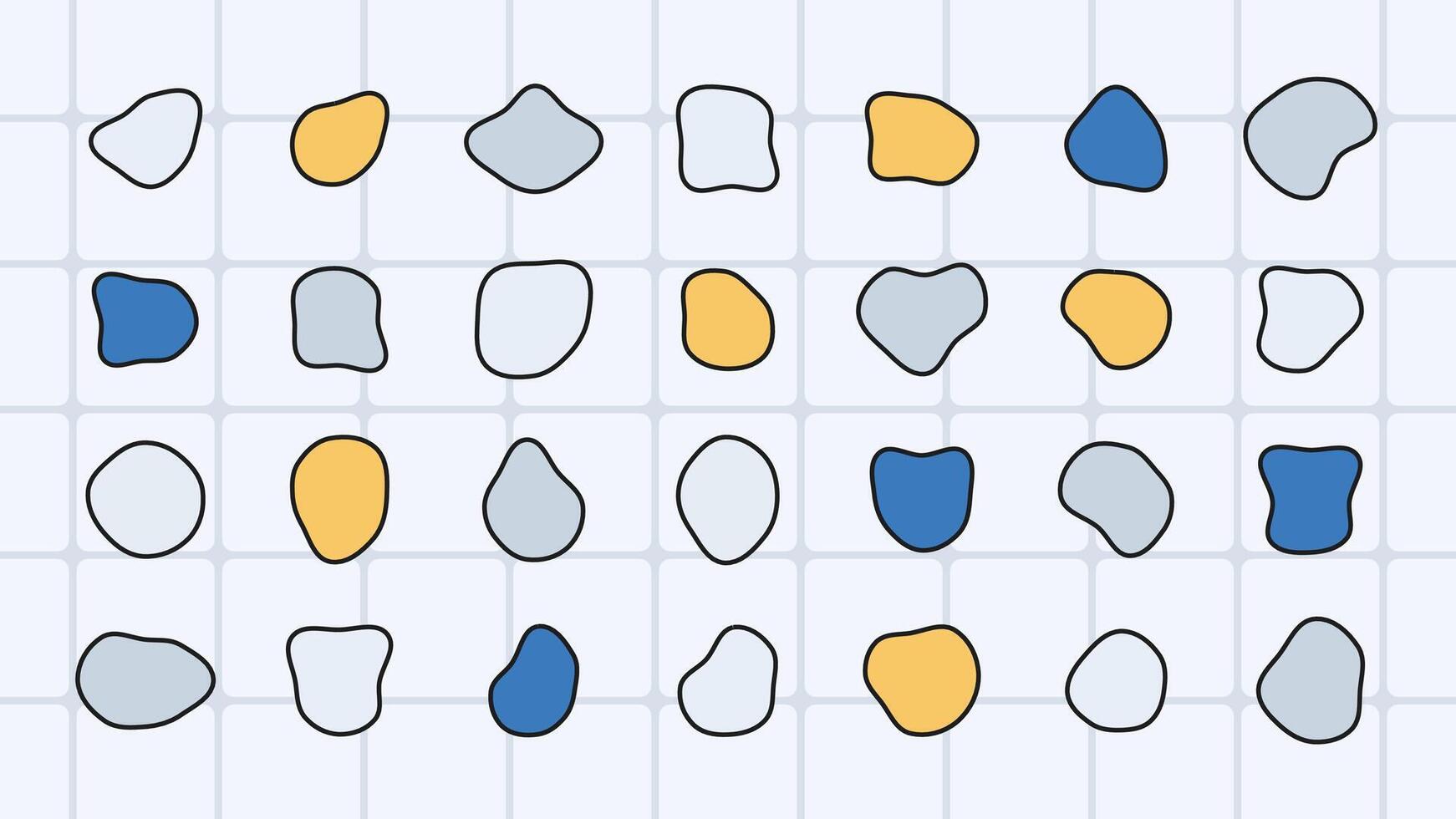 Neo brutalism style blobs set vector