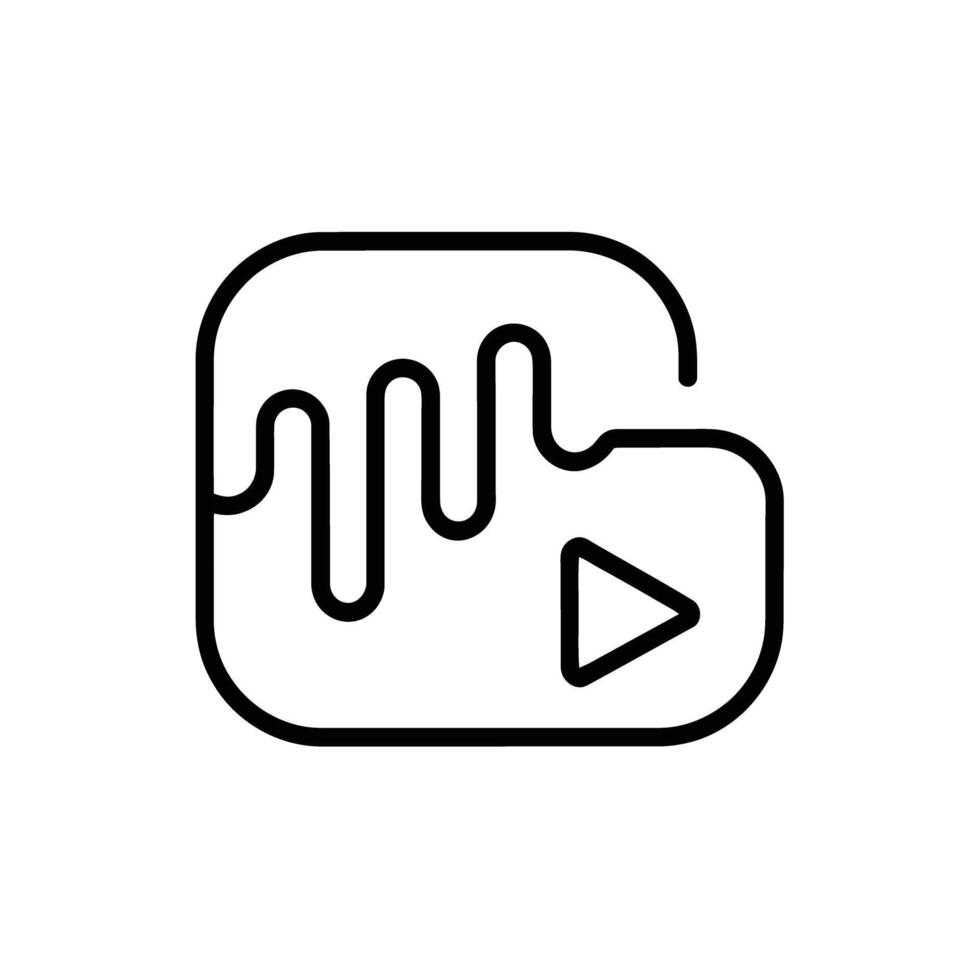 Creative Audio Visual Sound Wave With Play Button Outline Design vector
