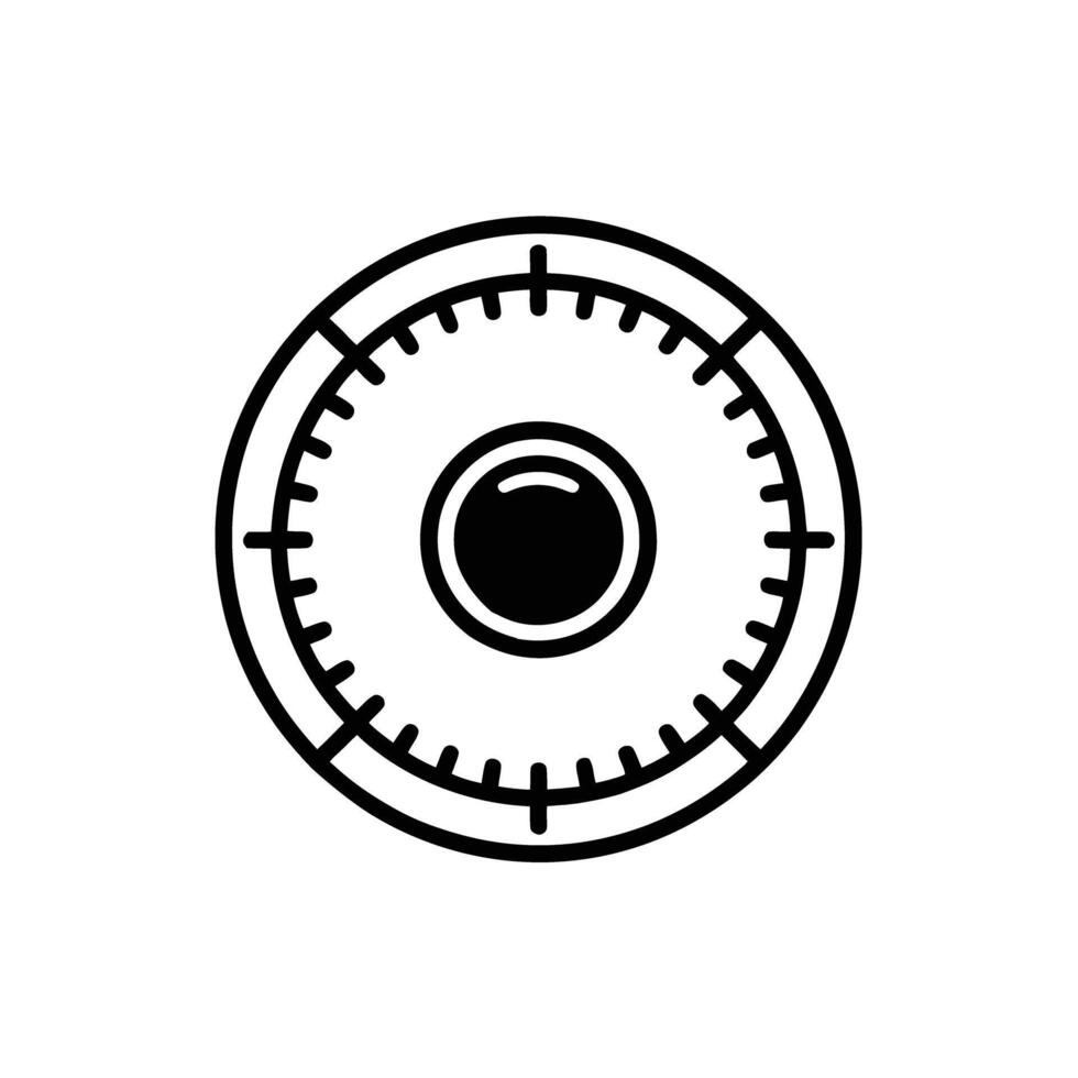 Circle Meter Icon with Outer Markers and Inner Round Center vector