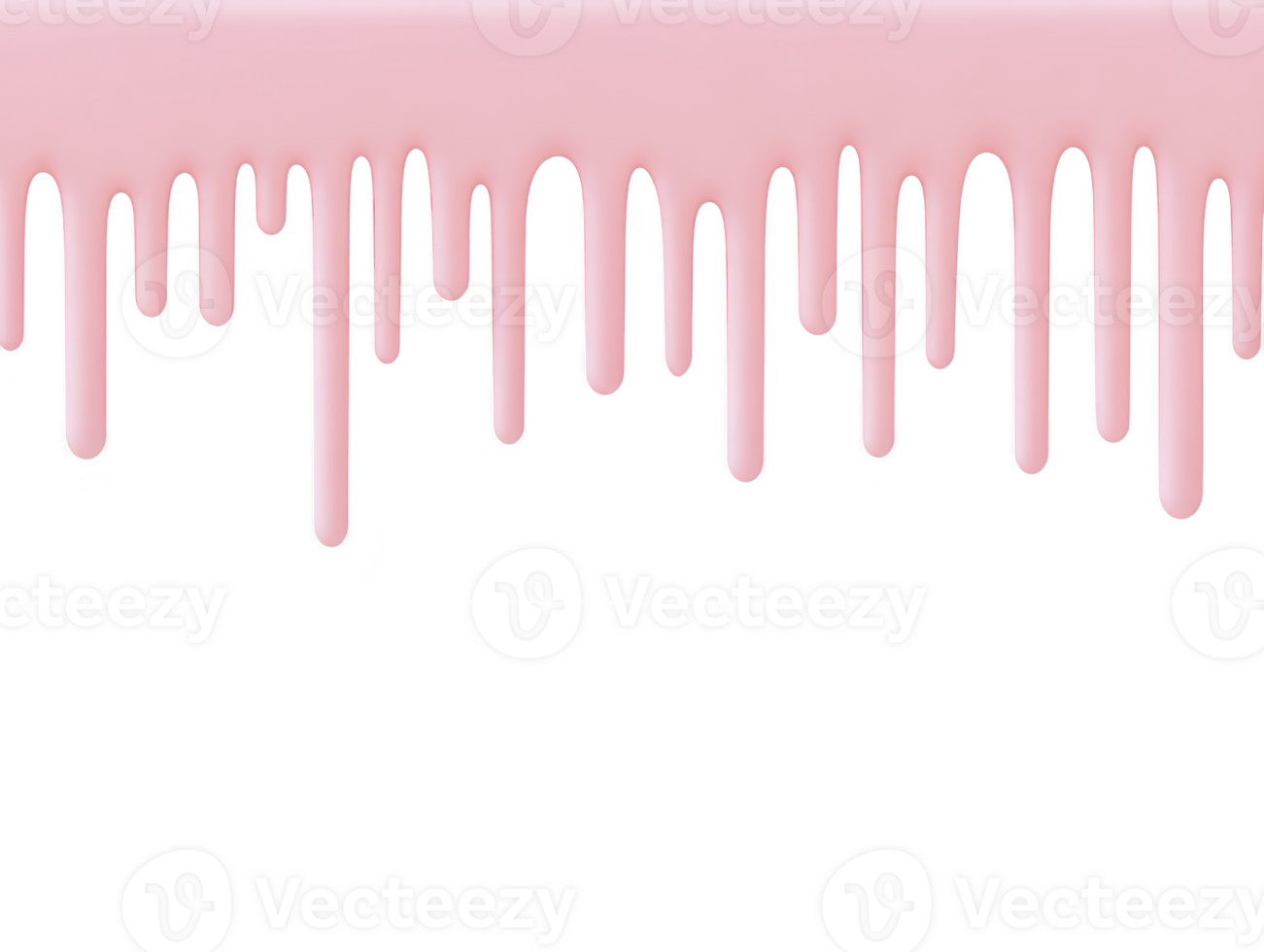 Pink dripping paint with glossy texture flows from top edge, creating smooth, artistic border on transparent background, perfect for creative, playful, or modern design projects png