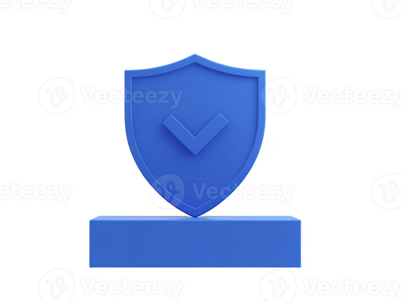 Blue shield icon with check mark symbolizes security, protection, and trust, often used for cybersecurity, privacy, and data safety concepts, isolated on transparency background png