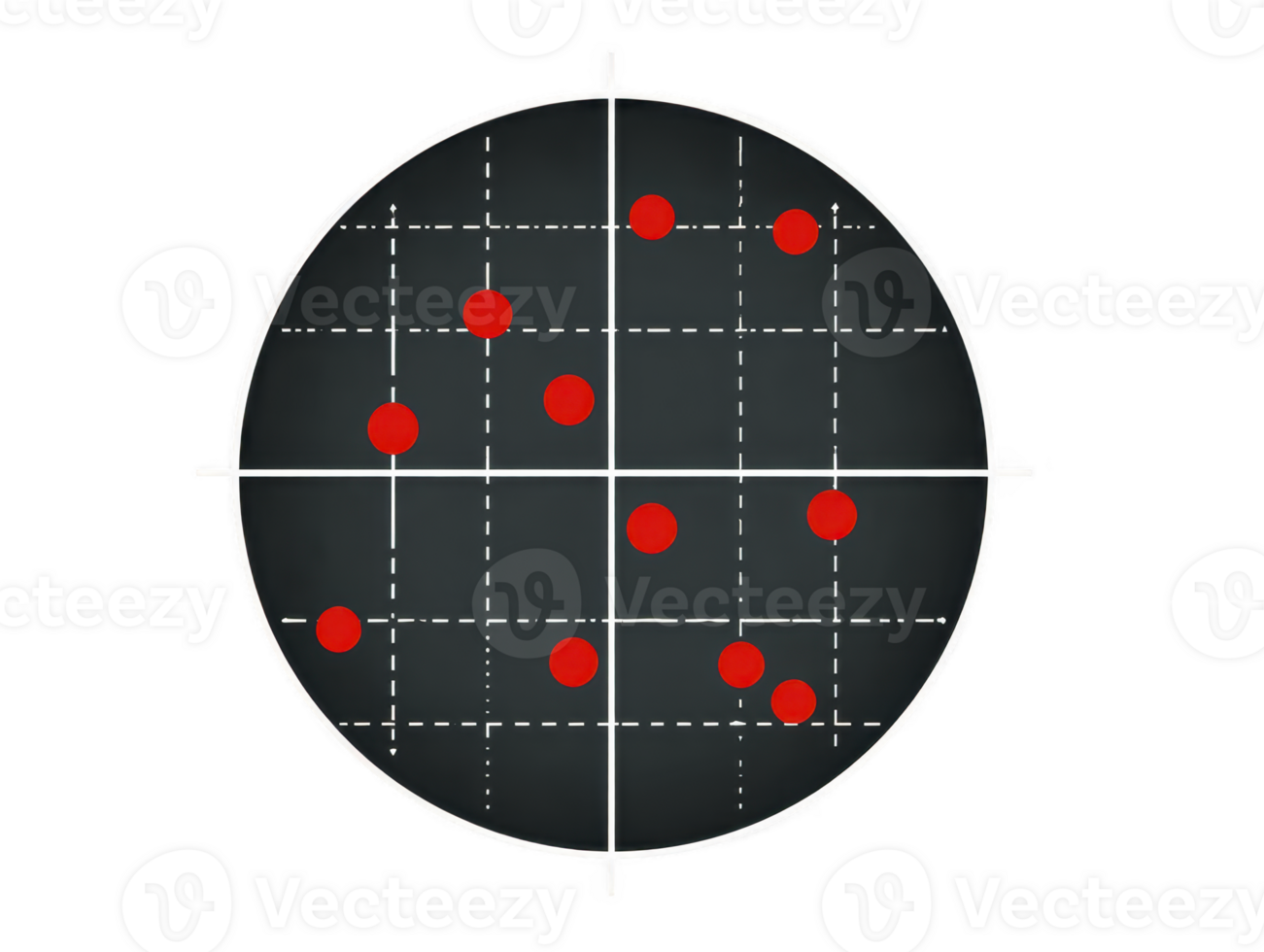 Circular grid with white lines and red dots geometric pattern transparency background abstract design modern style symmetry mathematical concept creative minimalistic digital art png