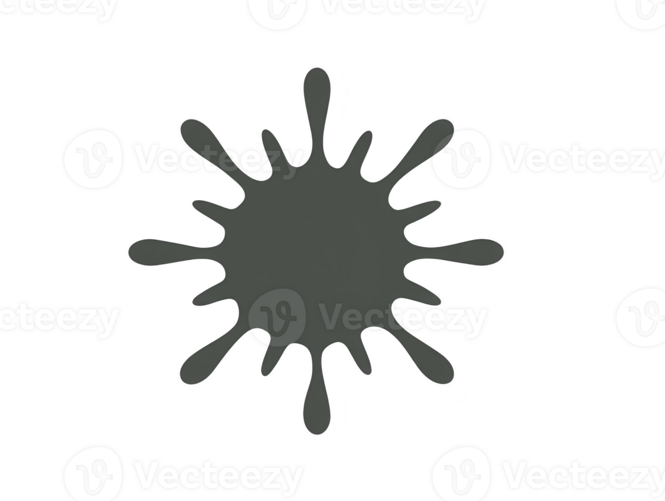 Black ink splash isolated on transparent background, abstract paint blot with irregular edges, creative artistic element for design, modern grunge style, expressive and bold visual effect png