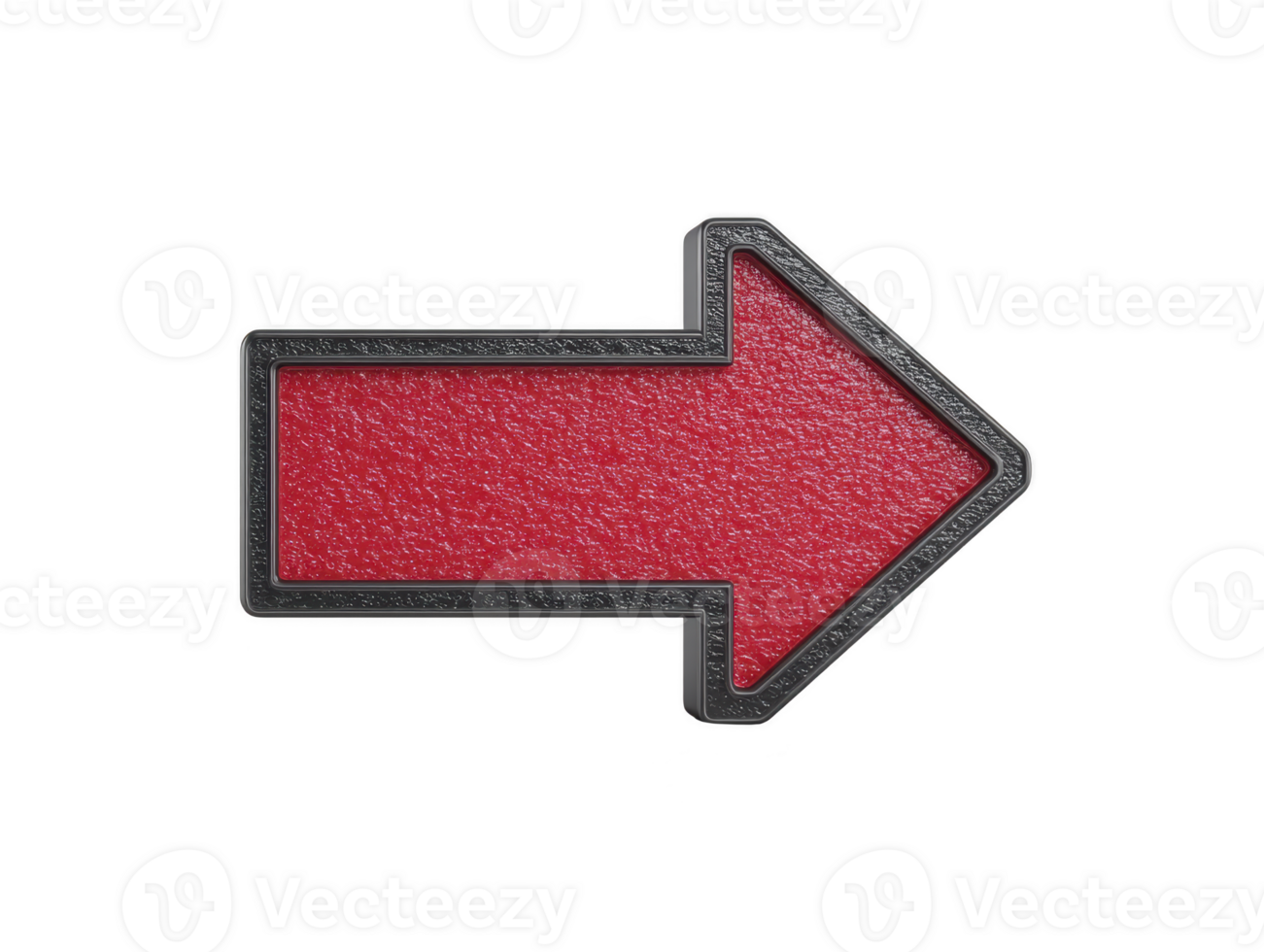 Red arrow right direction navigation symbol isolated textured graphic pointer sign simple design bold color clear message style guidance modern look png