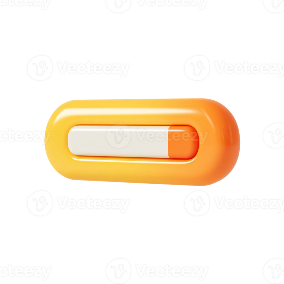 Abstract gradient orange slider button design element on transparent background png