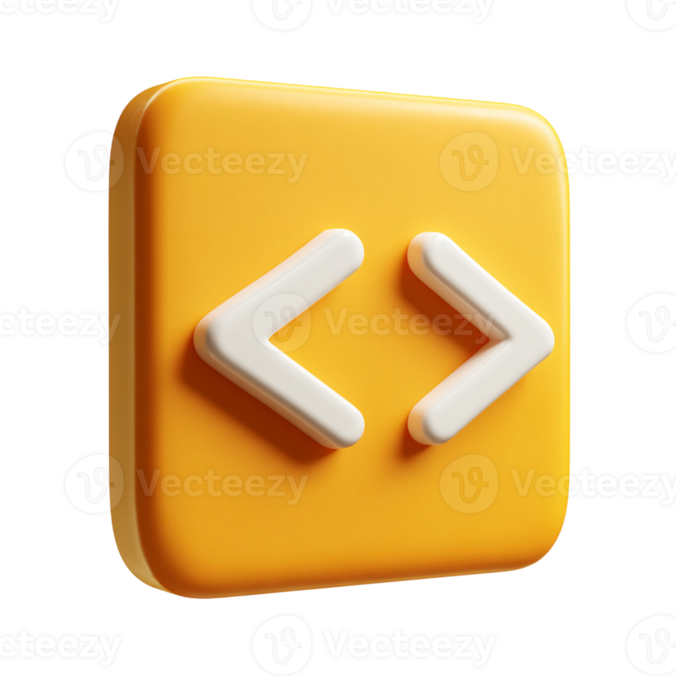 laranja programação código ícone com branco colchetes em transparente fundo png