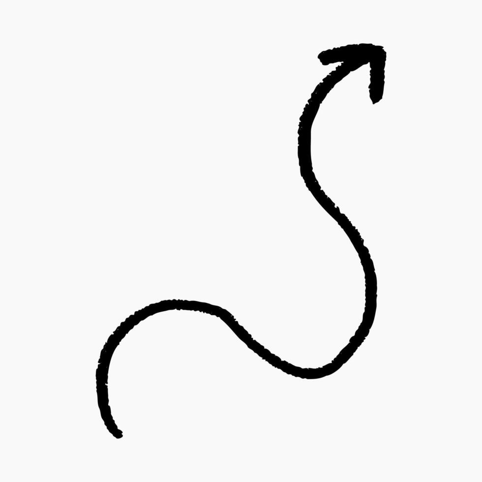 Doodle arrow chalk highlight, charcoal line with sketch grain, pencil strip underline, kids crayon shading texture, scribbled edges and gritty distressed effect. vector