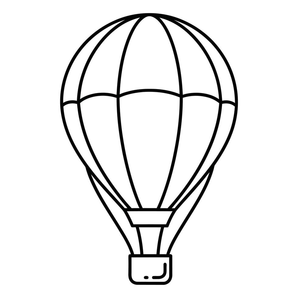 Minimalist line art of a hot air balloon, representing adventure, travel, freedom, exploration, and new beginnings in a simple, elegant design suitable for various applications vector