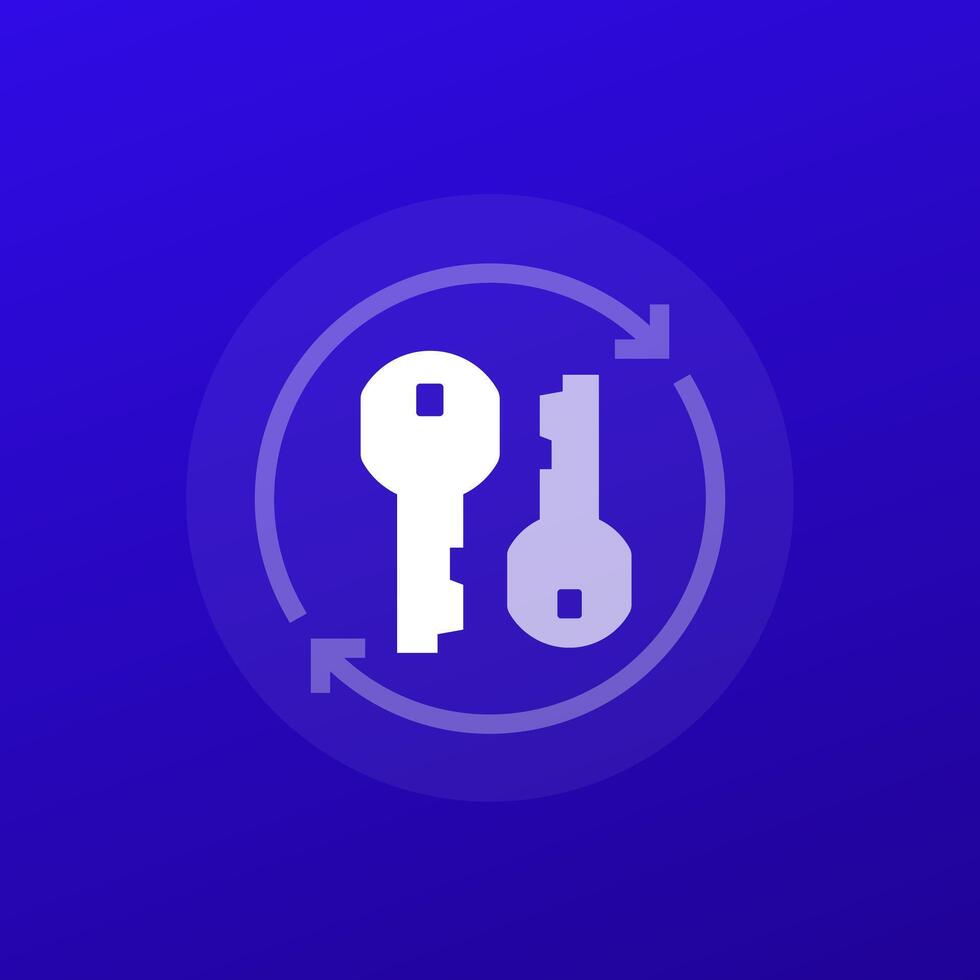change keys icon for web and apps, transparent design vector