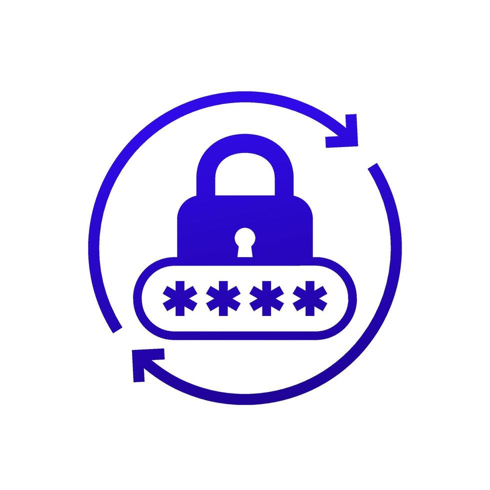 password reset icon with a lock vector