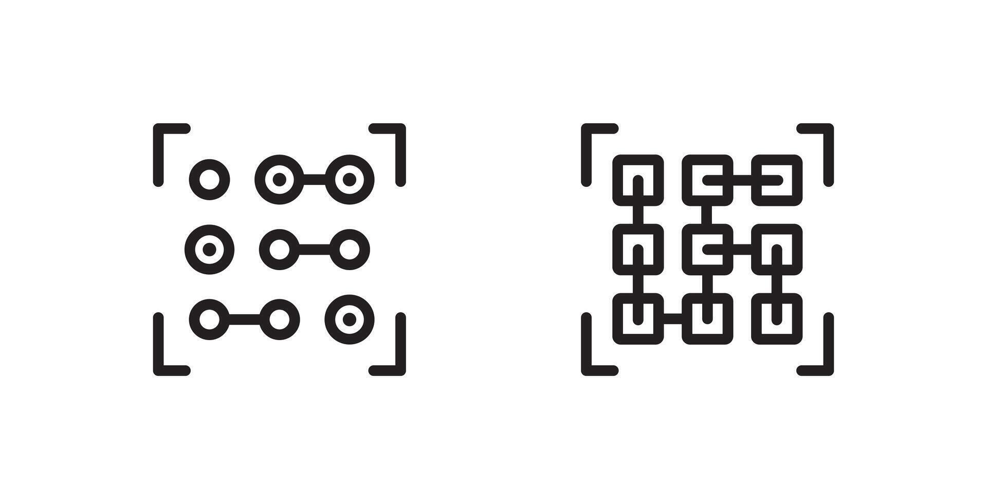 pattern recognition icons in line style, vector