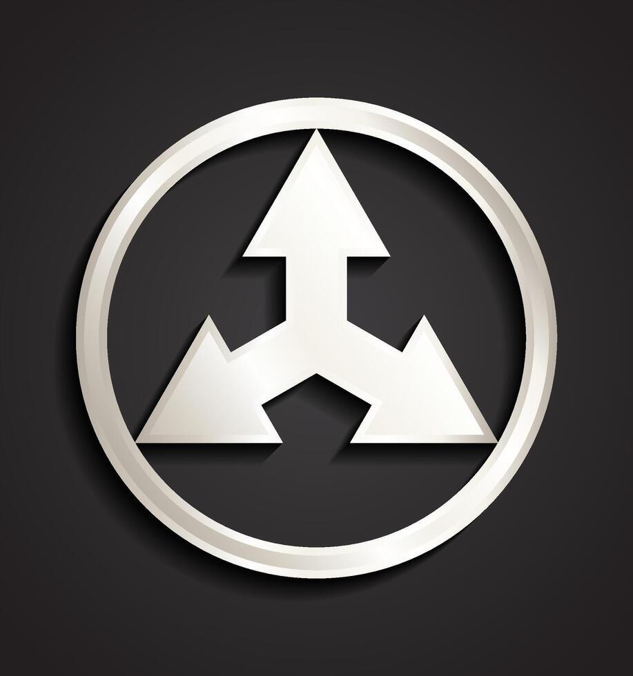 Three arrows logo design vector