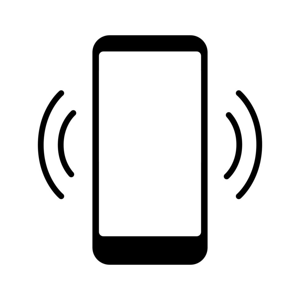 Black Ringing phone Icons, Isolate vibrating smart phone, Mobile symbol, illustration in Modern minimal style for App, Website and Banner, Graphic elements. vector