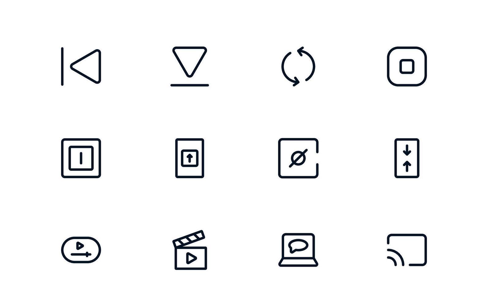 Professional Playback and Media Control Icon Set for Music, Apps, and Digital UX Solutions vector