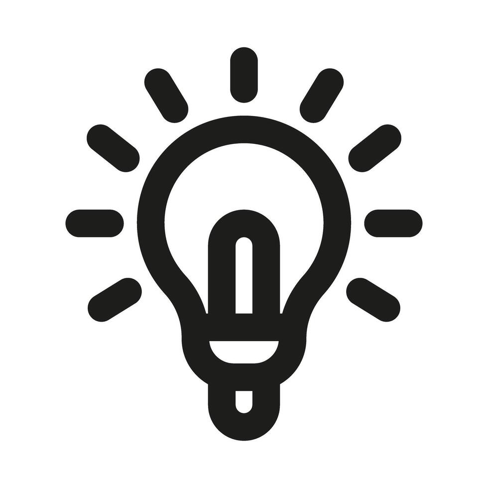 Creative Lightbulb icon representing ideas, innovation, inspiration, and problem solving concepts vector