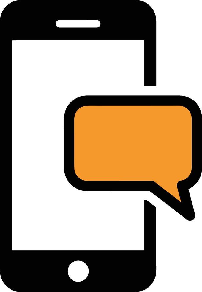 Mobile Message Icon Representing Smartphone Chat and Online Communication Concept vector
