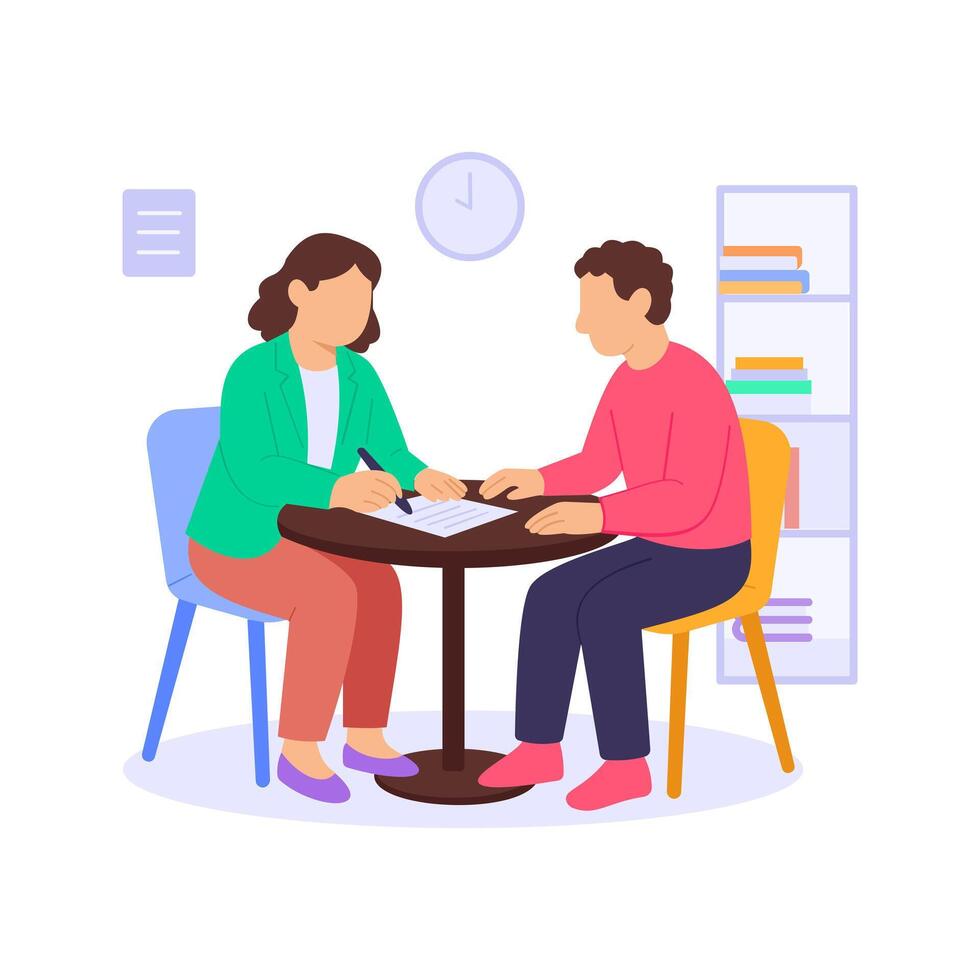 Assisting with Forms, guiding clients to fill documents vector