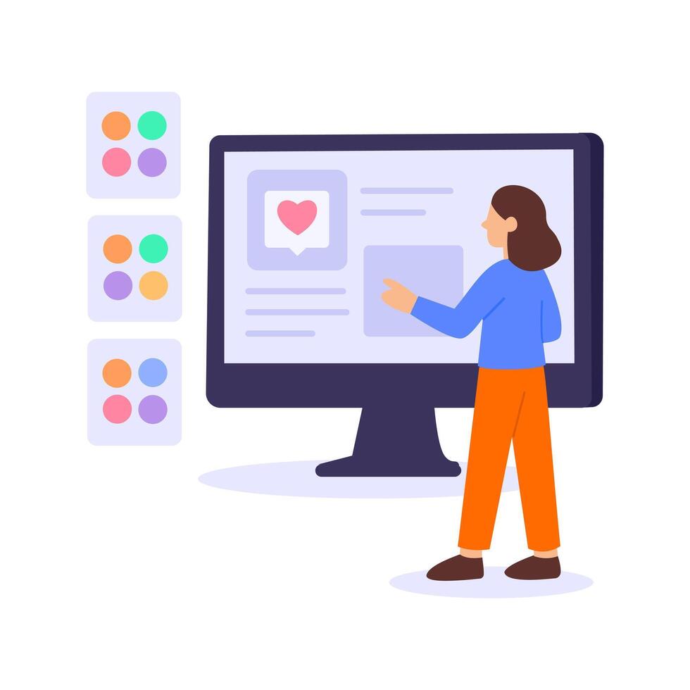 Designing Posts, creating visually appealing social content vector