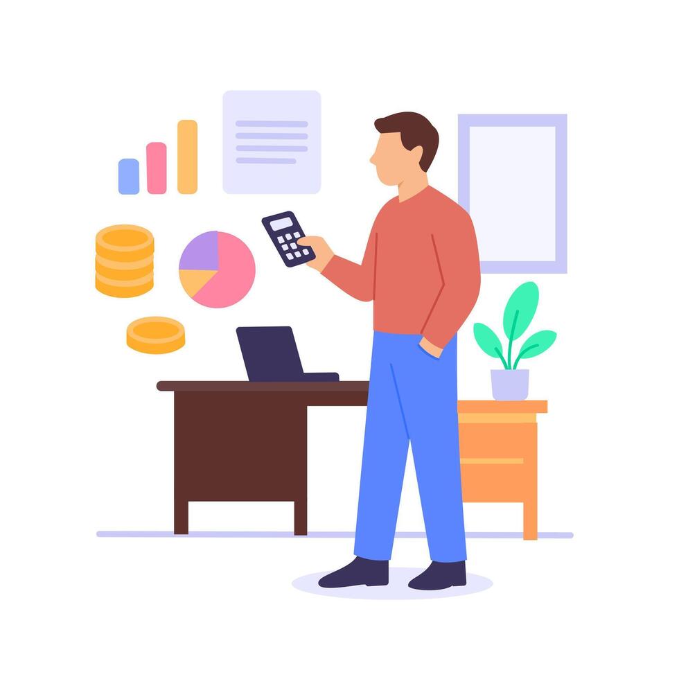 Cost Estimation, calculating budget for business operations vector