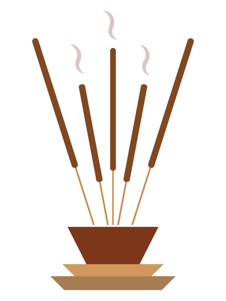 Incense sticks icon, logo design. Grey incense icons isolated on white background. Linear style sign for mobile and web design. Flat illustration. EPS 10 vector