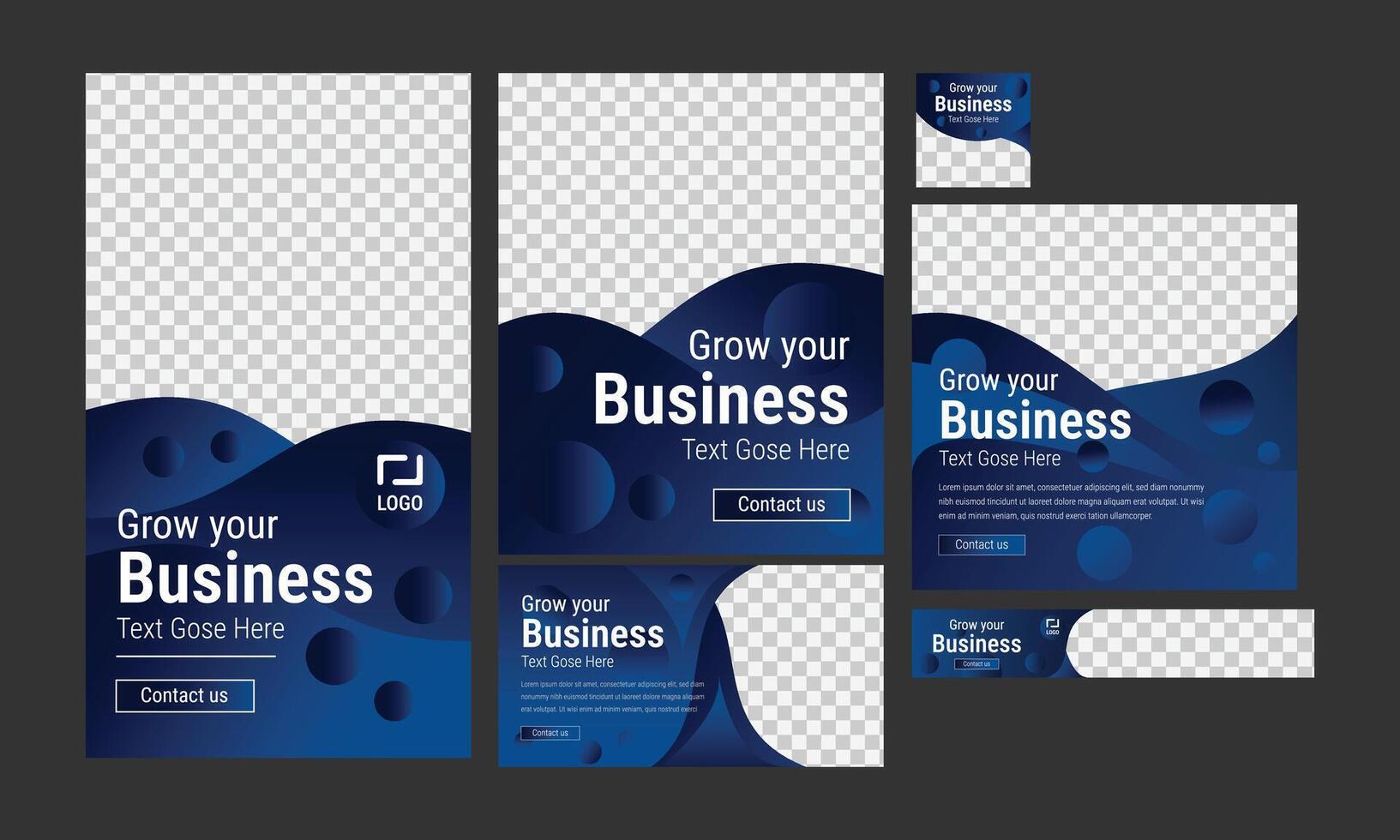 Abstract banner design web template Set, Horizontal header web banner. vector