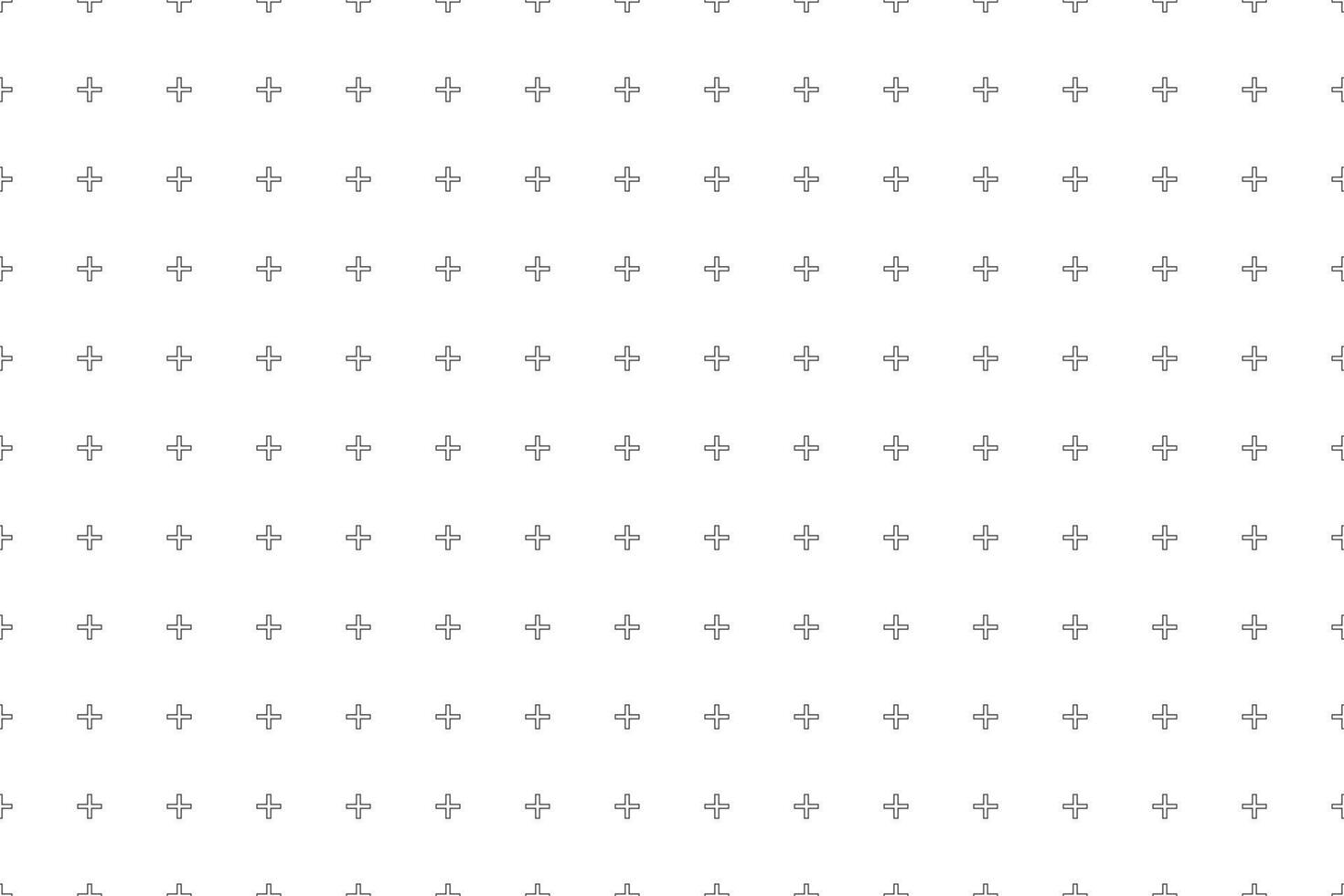 Minimal abstract white background with outlined cross signs. Seamless illustration. Clean geometric pattern for modern design vector