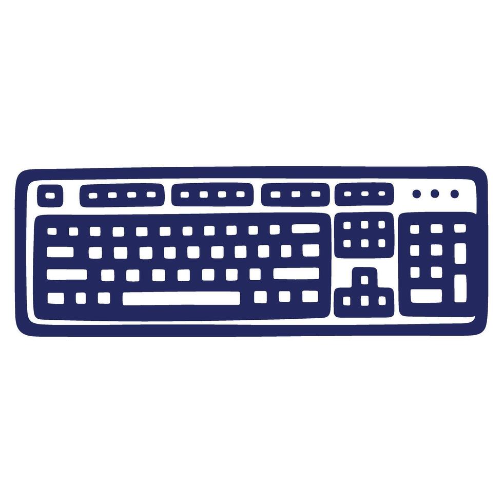 illustration of a simple keyboard with a distinct outline ideal for web design or educational materials promoting technology use and computer literacy vector
