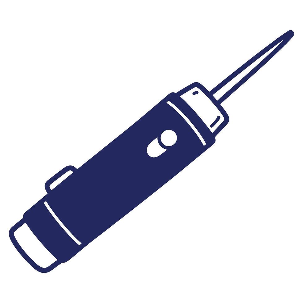 Vape pen device in simple line art with power button and slender mouthpiece for various use cases and design compositions vector