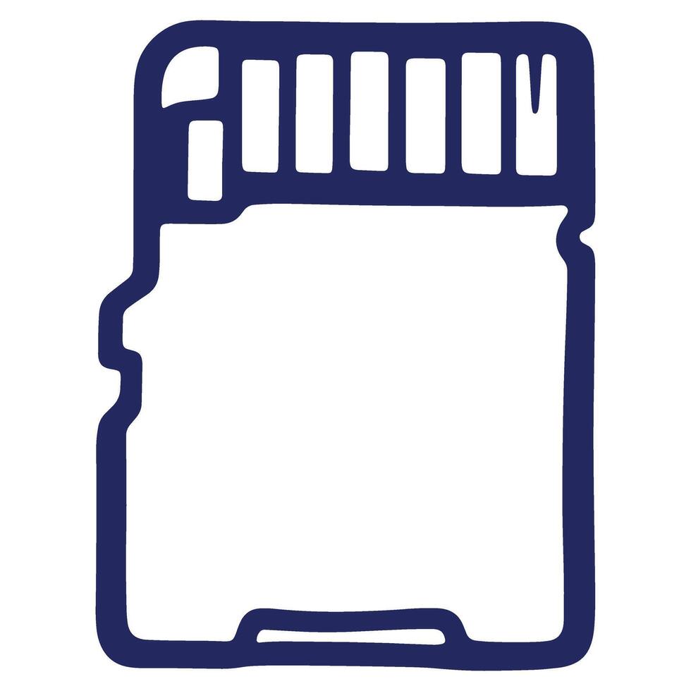 Memory Card Icon Illustration for Digital Data Storage and Computer Technology Graphic Design Element vector