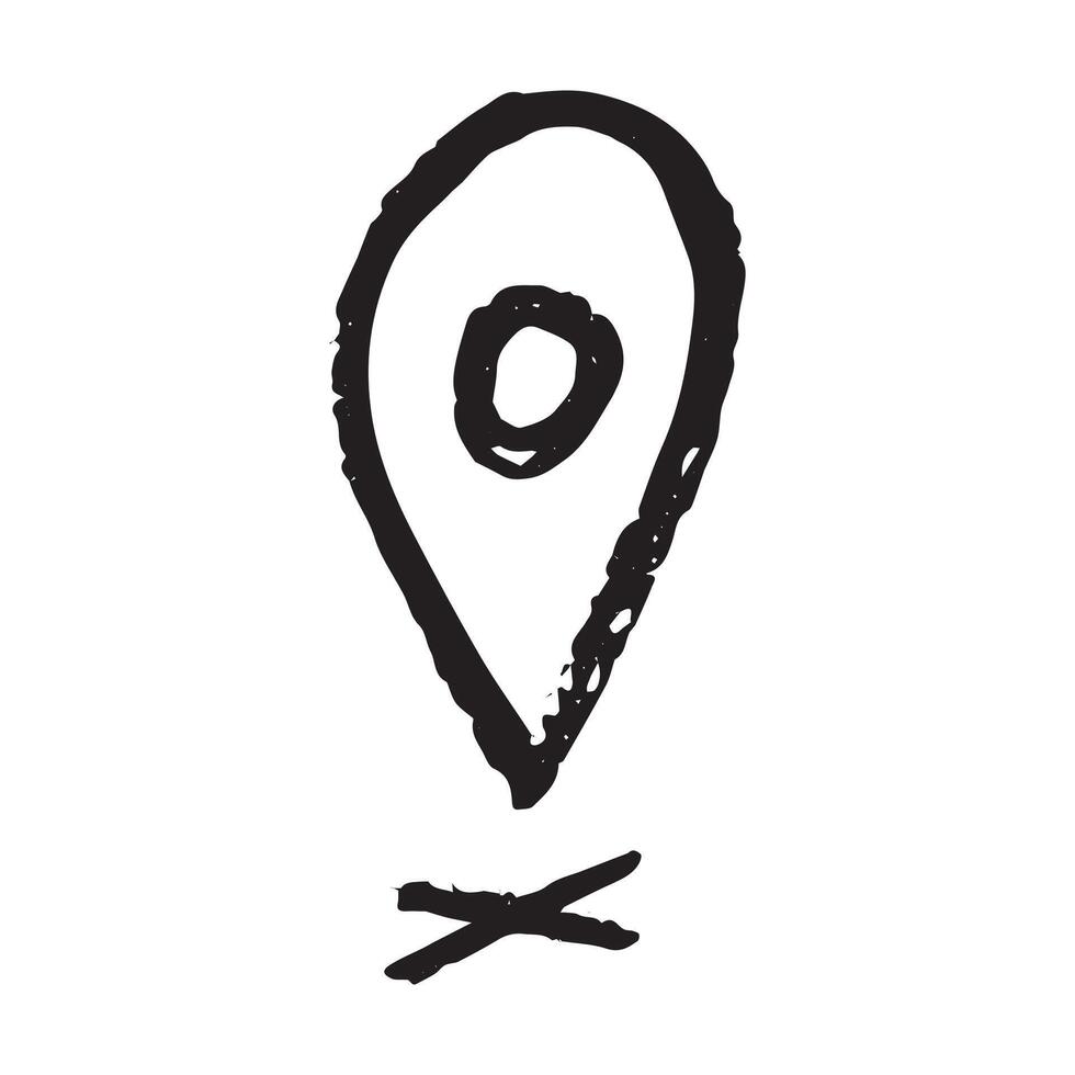 location ink Hand drawn map pin Map marker pointer sign GPS and mapping tools Location pin symbol Pinpoint clipart in doodle style Single element for web, design vector