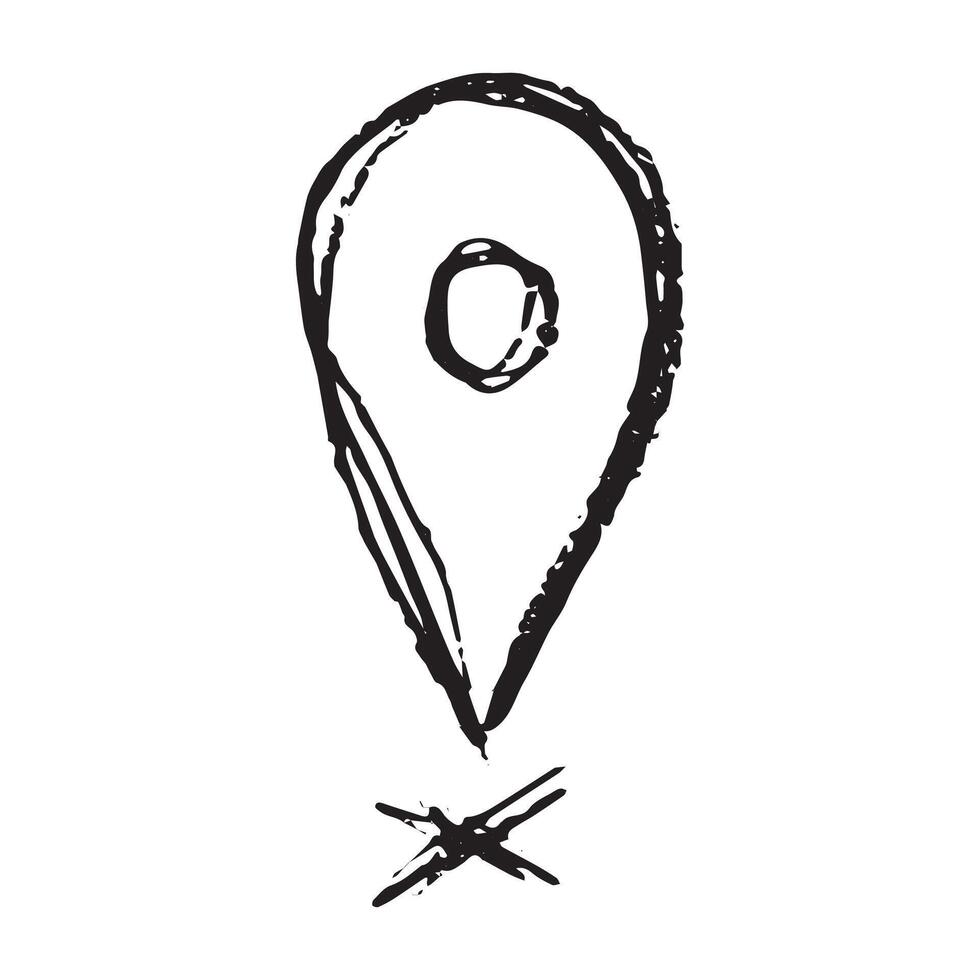 location destination Hand drawn map pin Map marker pointer sign GPS and mapping tools Location pin symbol Pinpoint clipart in doodle style Single element for web, design vector