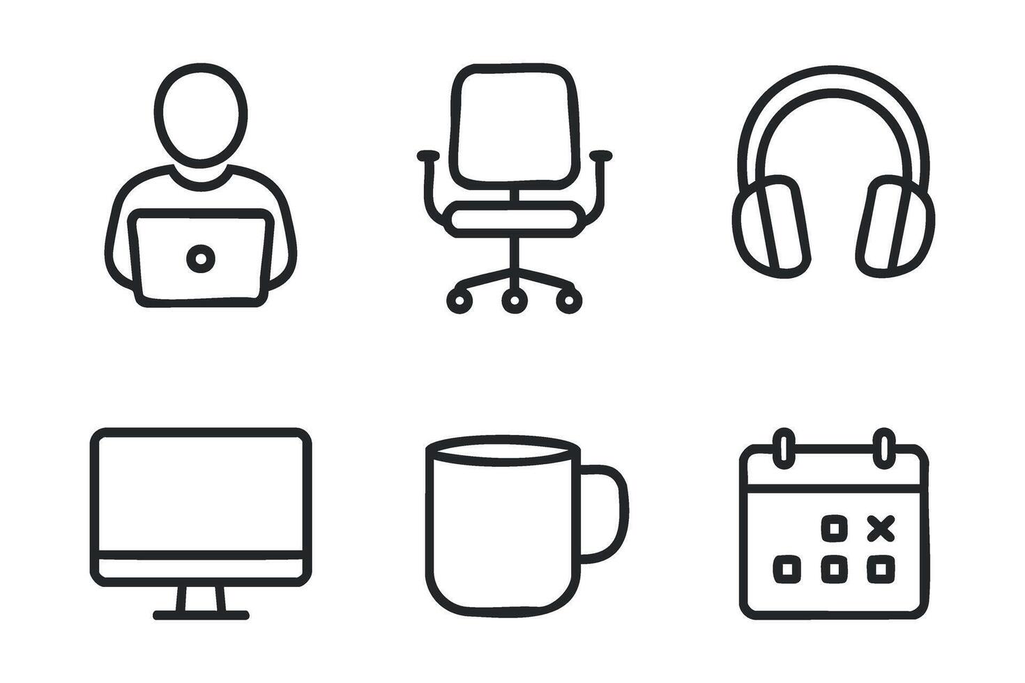 Modern workspace tools for remote working and productivity enhancement vector