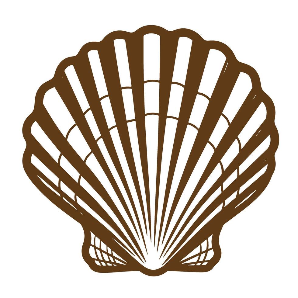 Brown shell illustration a simple decorative beach icon for design projects and backgrounds vector