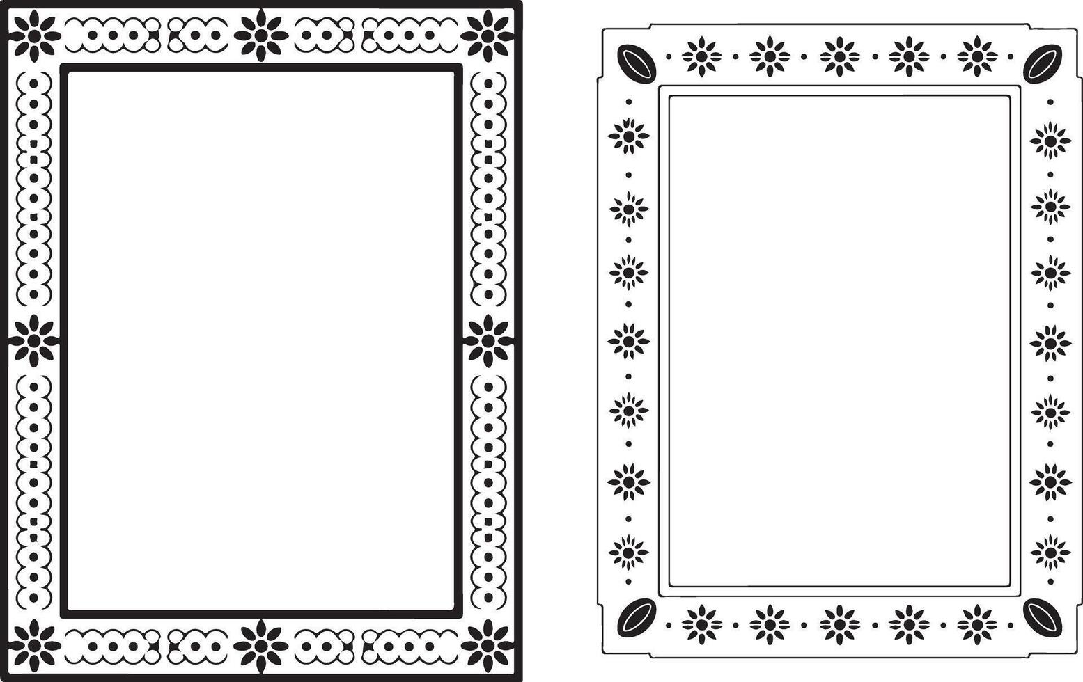 Decorative Flower Frame Border Pattern for Artwork or Invitations Template vector