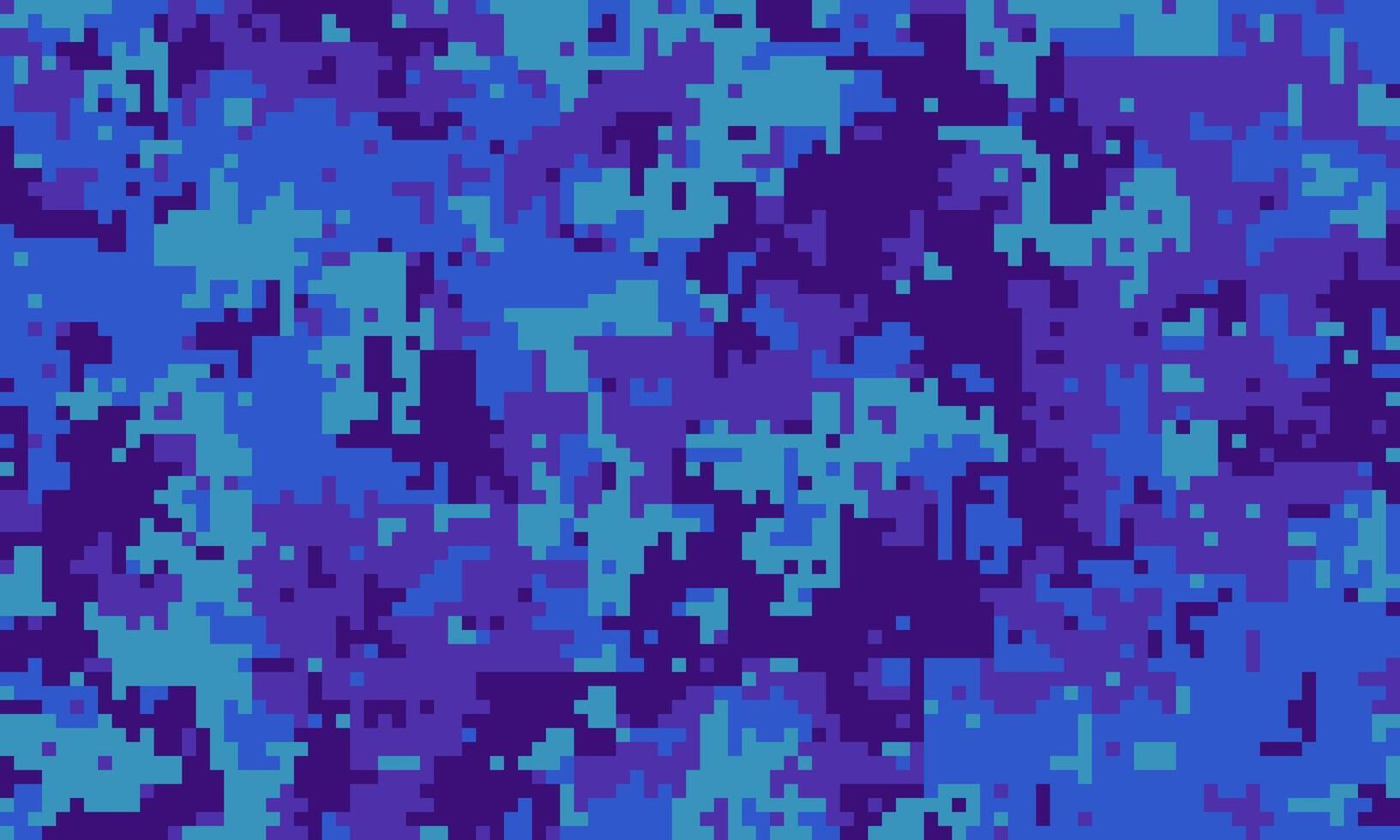 Abstract digital camouflage pattern in cool blues and purples. Perfect for backgrounds, textiles, or tech designs. vector