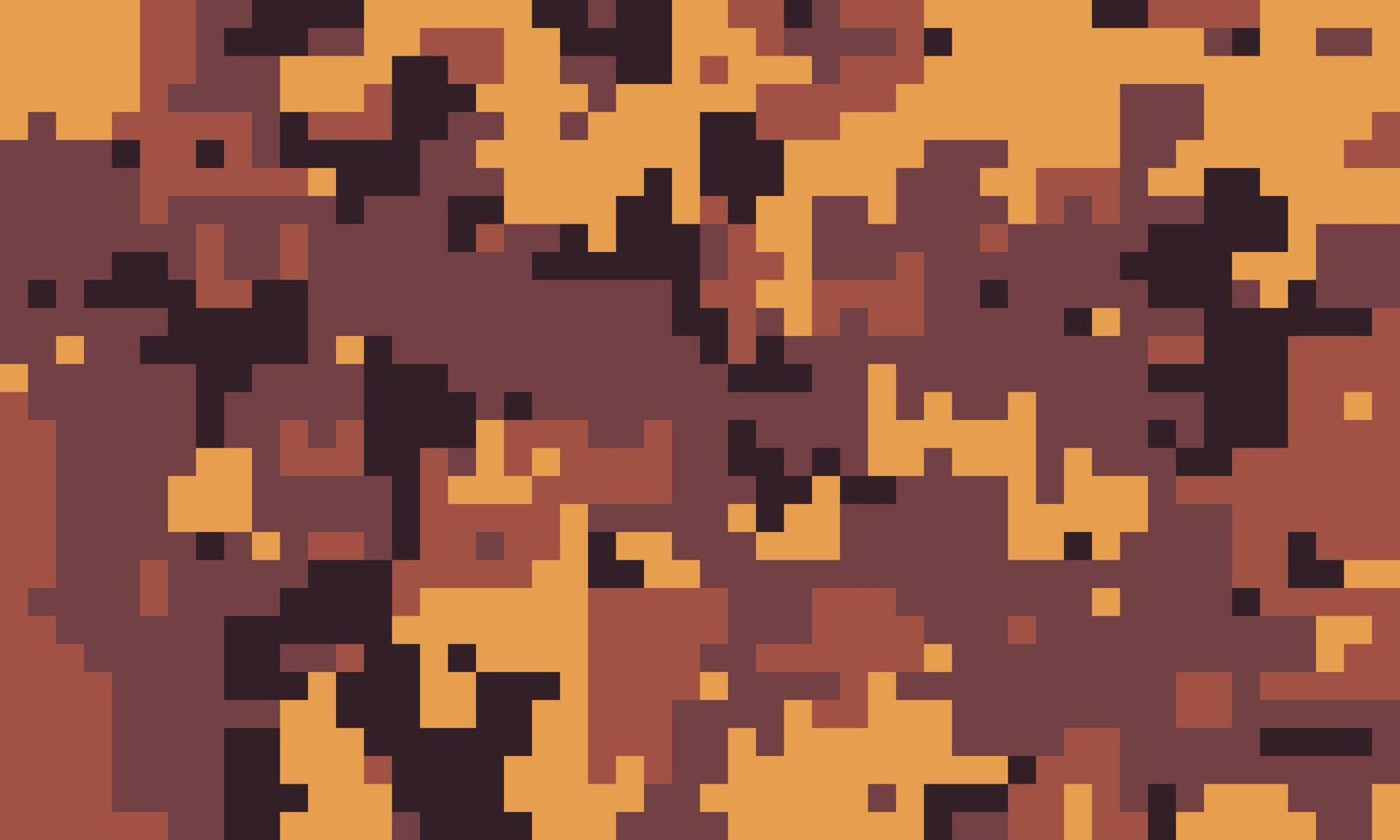 Abstract pixelated camouflage pattern in earthy tones. Perfect for backgrounds, textures, or as a design element in fashion, gaming, or militarythemed projects. vector