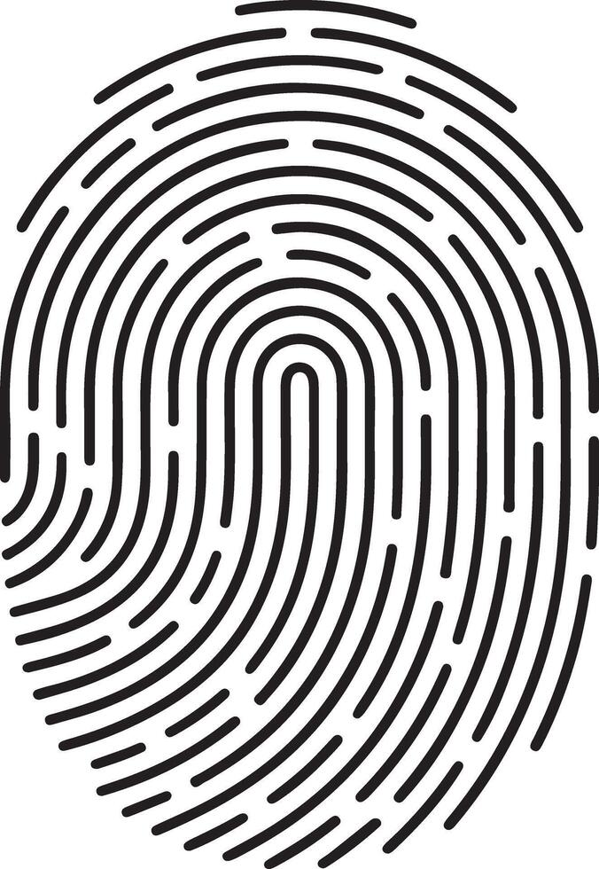 Close up of a transparent fingerprint pattern on a white background vector