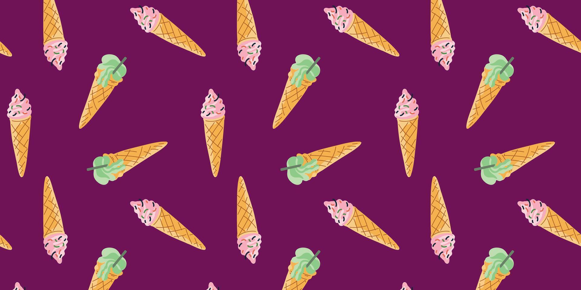 ice cream cone pattern for summer design vector