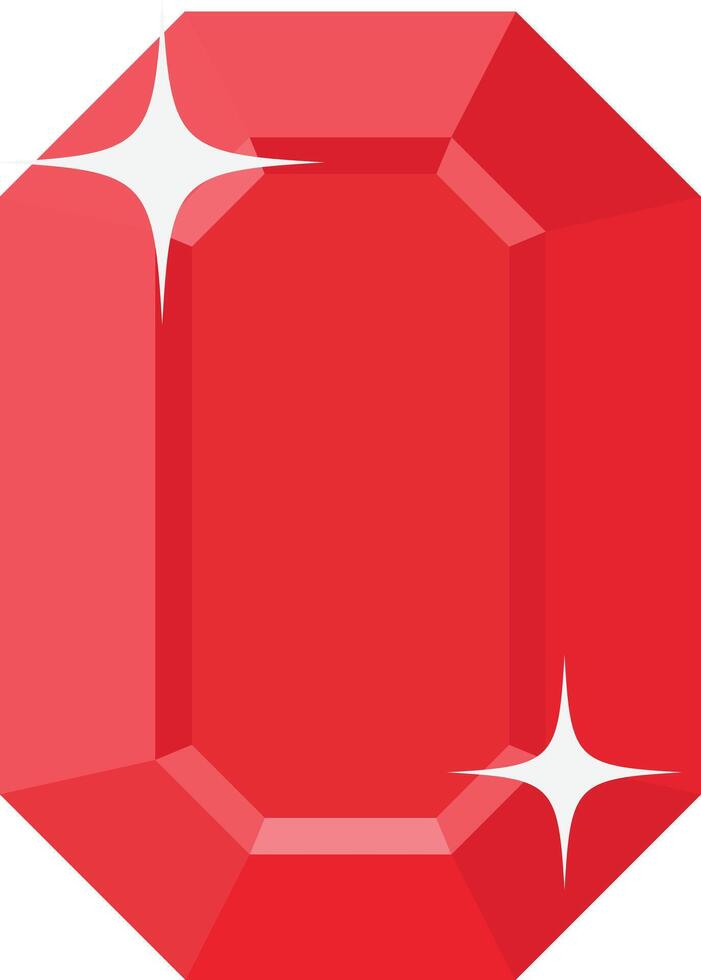 Ruby Gemstone Flat Illustration. Clean Icon Design Element on Isolated White Background vector