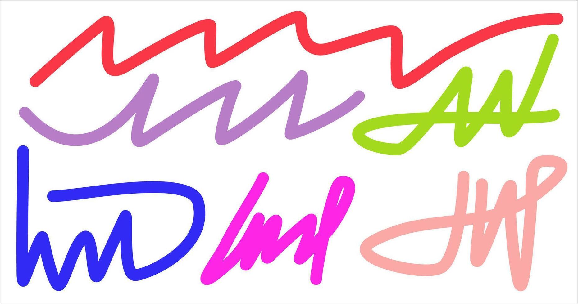 Abstract Color Gradient Shapes Set. Graphic with Wavy Lines in solid Colors. Colorful Fluid Wave Pattern. Squiggly Design Element vector